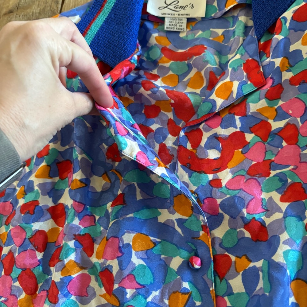 Vintage 80s Silk Blouse Abstract Colorful Geometrical
Women’s M / L - Picture 3 of 11
